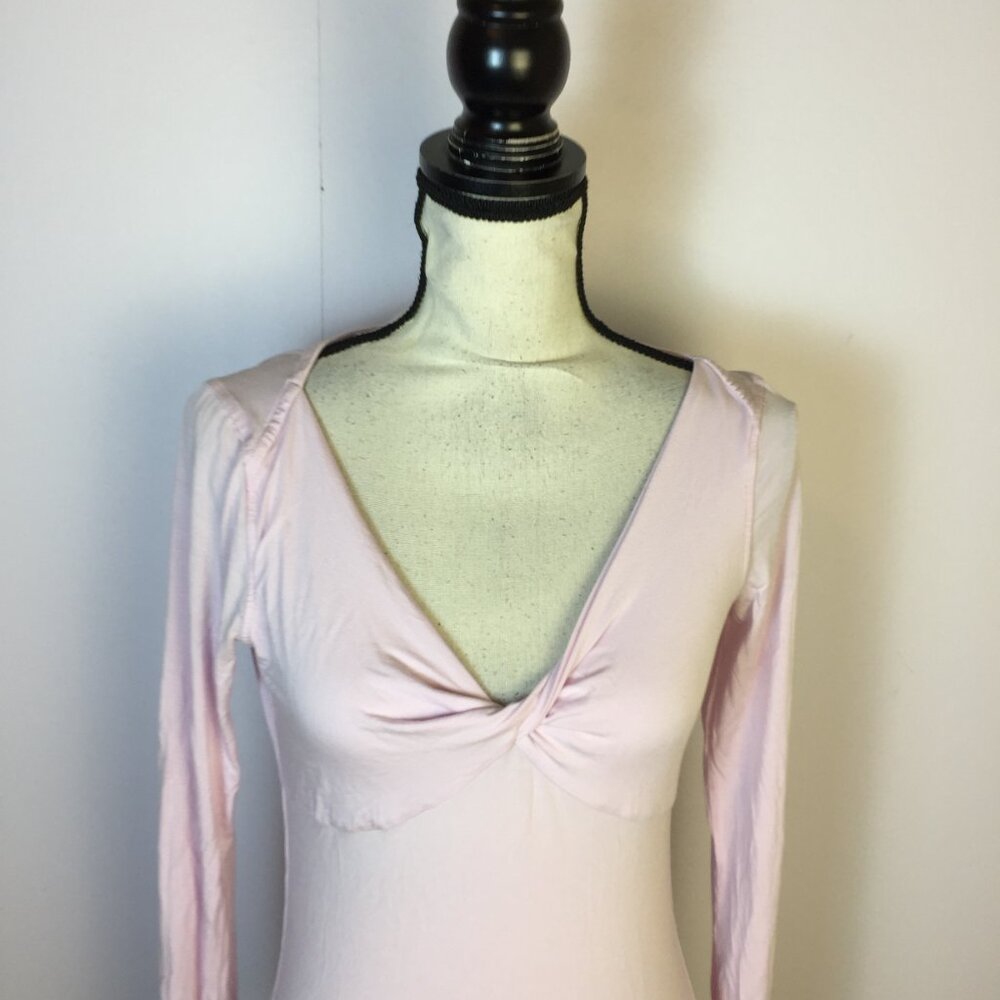 Lululemon Shirt Top Sz M Woman Pink Modal Silk Blend V-Neck Long Sleeve Athletic - Picture 4 of 14